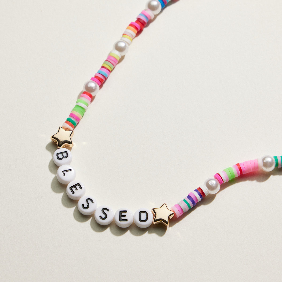 Heishi Bead Kids Word Necklace | Kids Beaded Jewelry