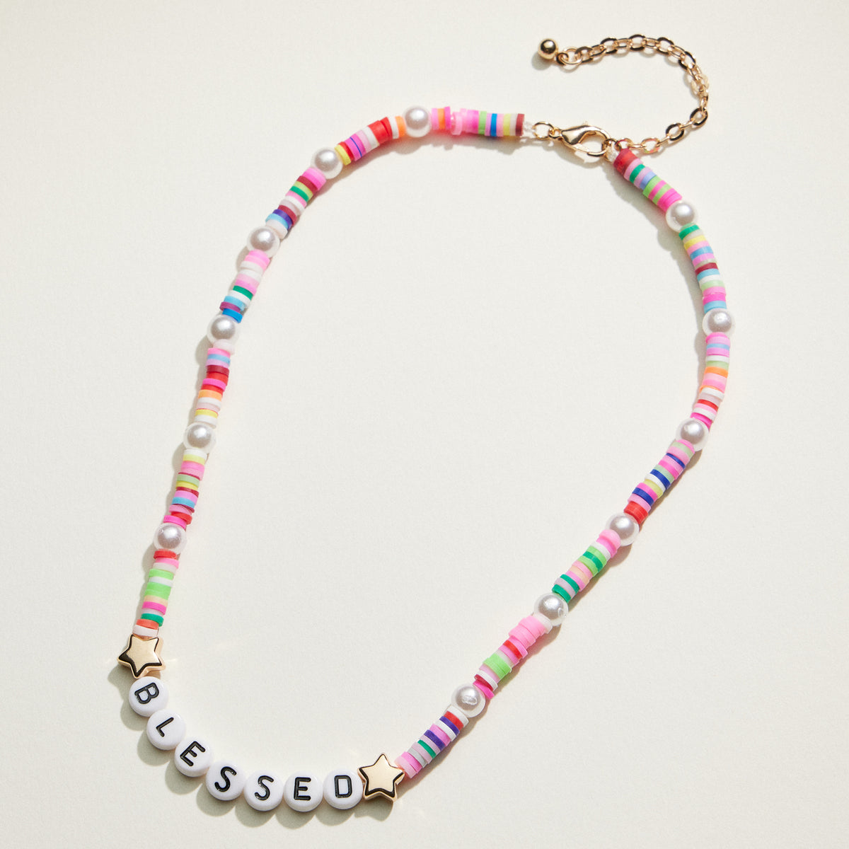 Heishi Bead Kids Word Necklace | Kids Beaded Jewelry
