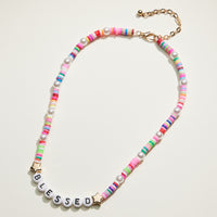 Heishi Bead Kids Word Necklace | Kids Beaded Jewelry