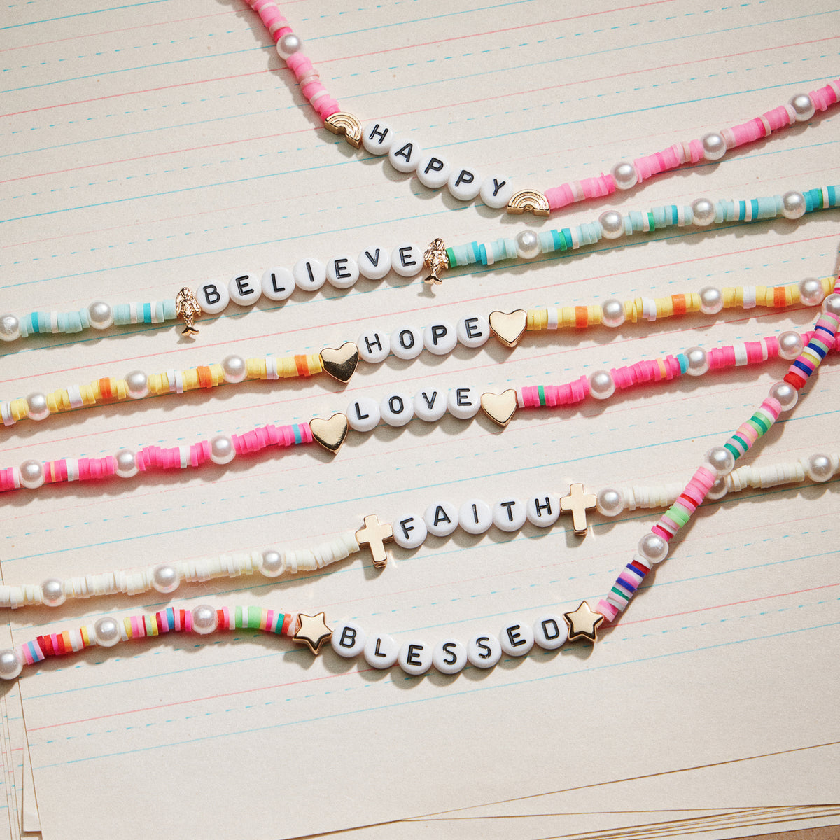 Heishi Bead Kids Word Necklace | Kids Beaded Jewelry
