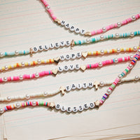Heishi Bead Kids Word Necklace | Kids Beaded Jewelry