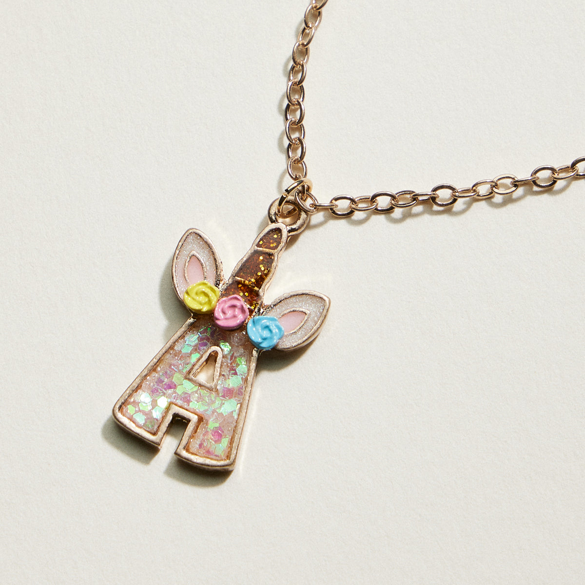 Kids Unicorn Initial Necklace | Personalized Letter Charm Necklace