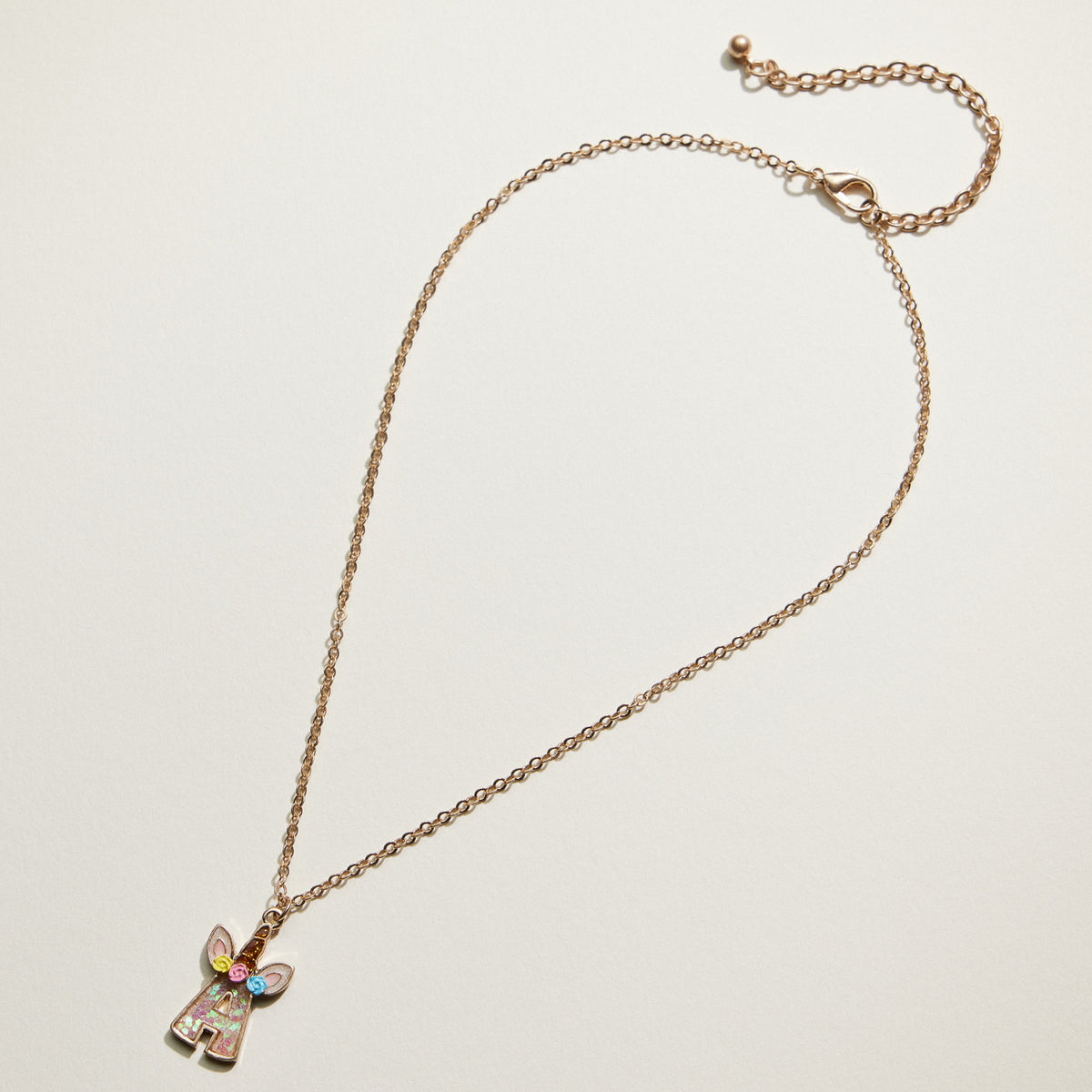 Kids Unicorn Initial Necklace | Personalized Letter Charm Necklace