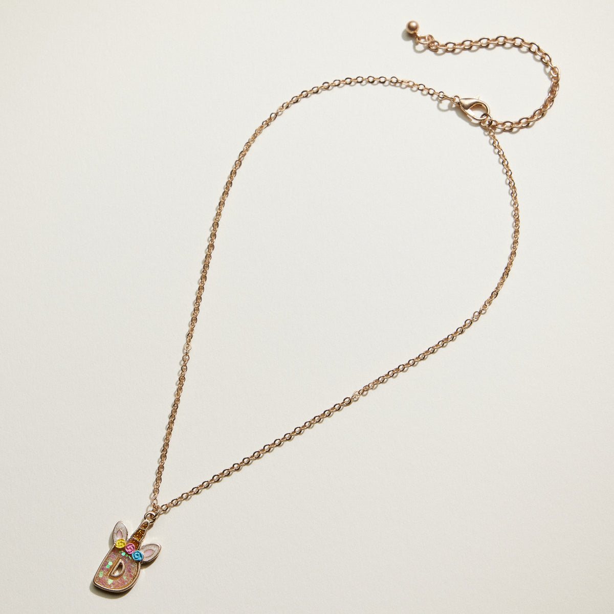Kids Unicorn Initial Necklace | Personalized Letter Charm Necklace