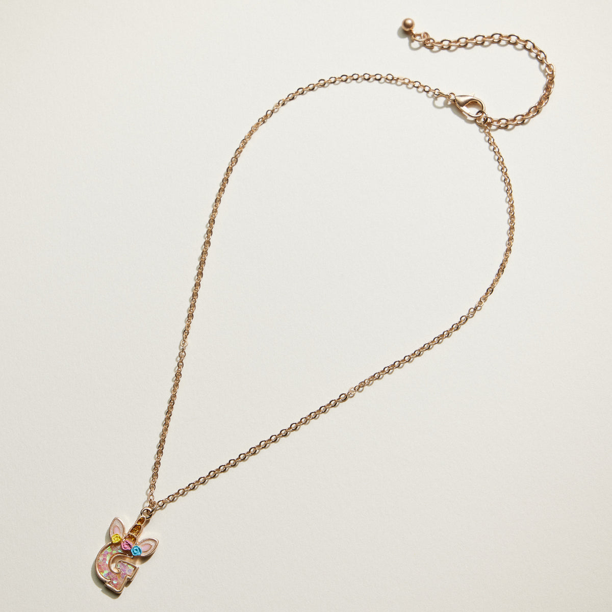 Kids Unicorn Initial Necklace | Personalized Letter Charm Necklace
