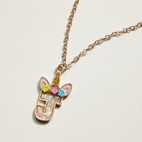 Kids Unicorn Initial Necklace | Personalized Letter Charm Necklace