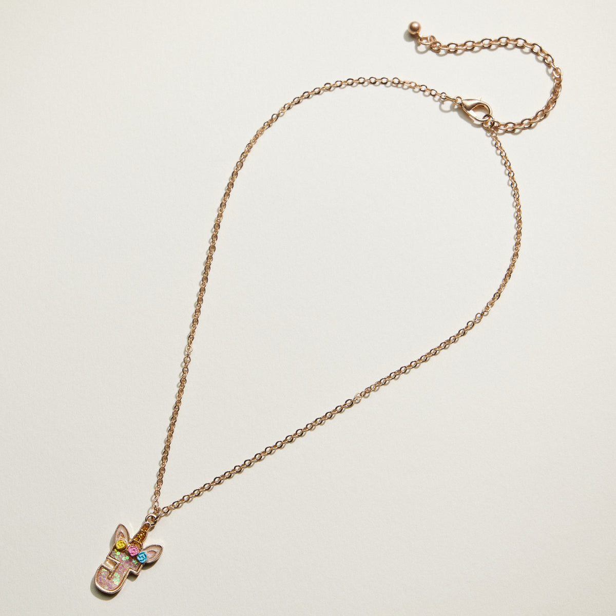 Kids Unicorn Initial Necklace | Personalized Letter Charm Necklace