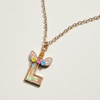 Kids Unicorn Initial Necklace | Personalized Letter Charm Necklace
