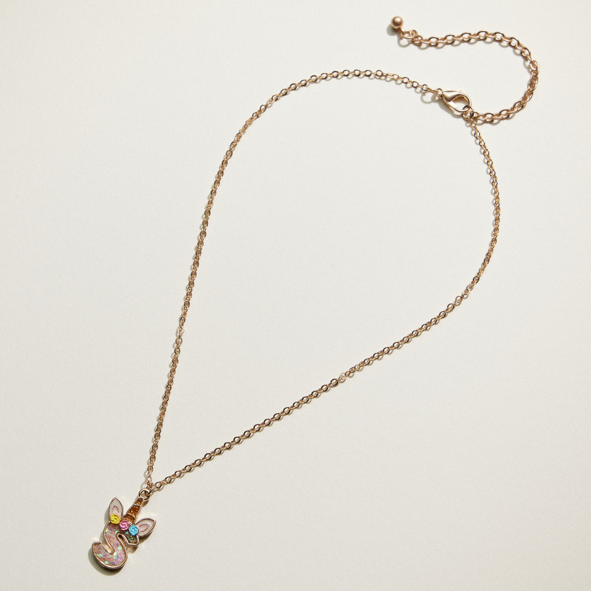 Kids Unicorn Initial Necklace | Personalized Letter Charm Necklace
