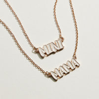 Enamel MAMA and MINI Word Necklace | Mama Mini Jewelry