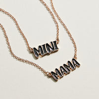 Enamel MAMA and MINI Word Necklace | Mama Mini Jewelry