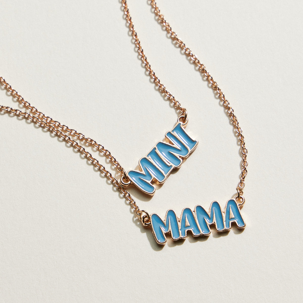 Enamel MAMA and MINI Word Necklace | Mama Mini Jewelry