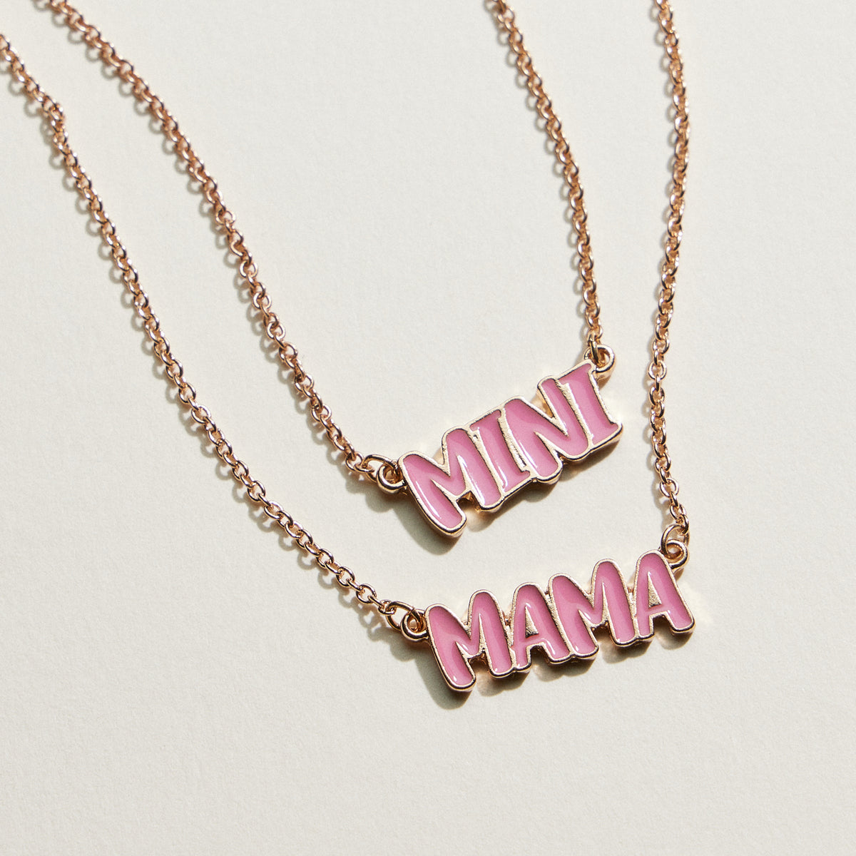 Enamel MAMA and MINI Word Necklace | Mama Mini Jewelry