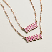 Enamel MAMA and MINI Word Necklace | Mama Mini Jewelry