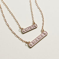 Mom & Mini Matching Enamel Bar Necklace Set, Gold Tone (2-Piece Set)
