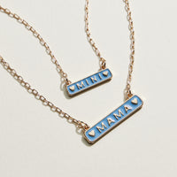 Mom & Mini Matching Enamel Bar Necklace Set, Gold Tone (2-Piece Set)