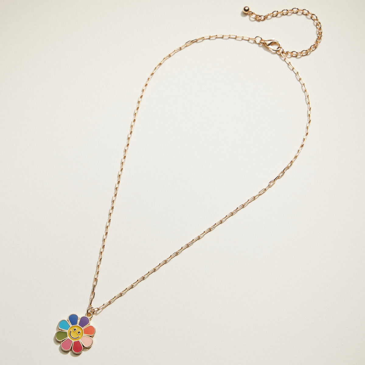 Enamel Smiley Daisy Mom & Child Necklace Set | Mama Mini Jewelry