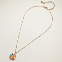 Enamel Smiley Daisy Mom & Child Necklace Set | Mama Mini Jewelry