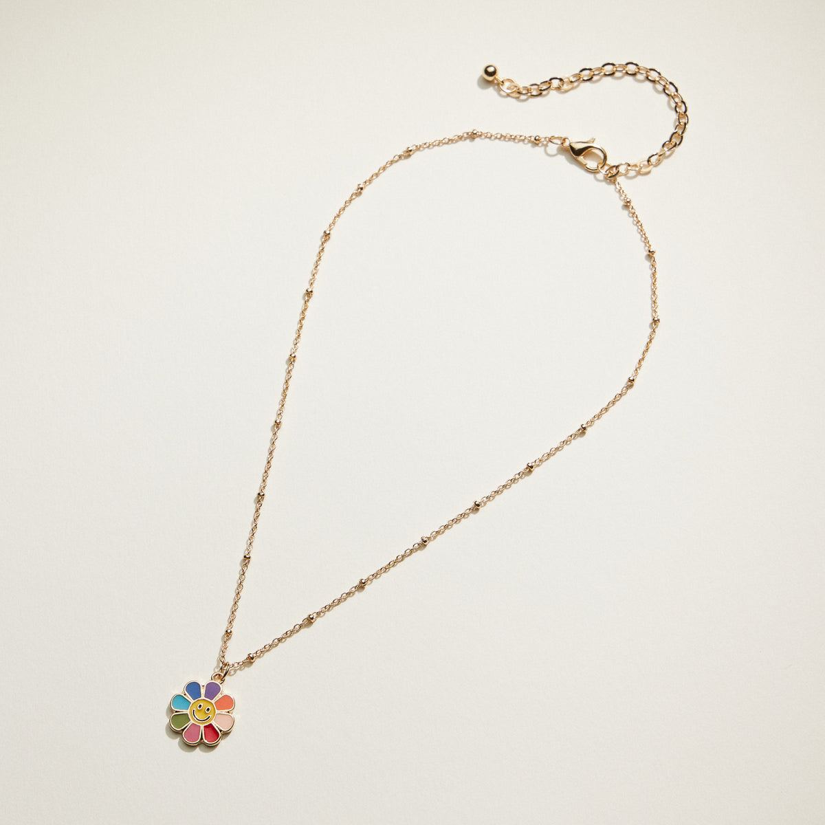 Enamel Smiley Daisy Mom & Child Necklace Set | Mama Mini Jewelry