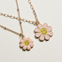 Enamel Smiley Daisy Mom & Child Necklace Set | Mama Mini Jewelry