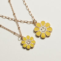 Enamel Smiley Daisy Mom & Child Necklace Set | Mama Mini Jewelry