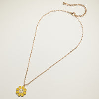 Enamel Smiley Daisy Mom & Child Necklace Set | Mama Mini Jewelry