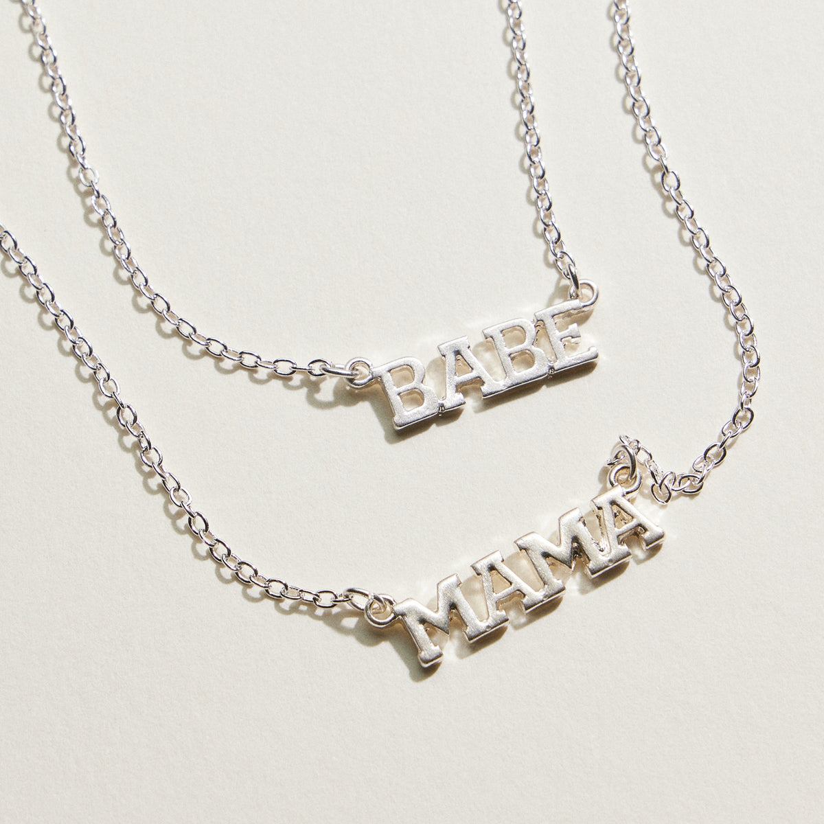 Enamel Mama and Babe Bar Necklace Set | Mama Mini Jewelry
