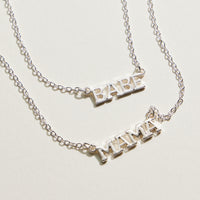 Enamel Mama and Babe Bar Necklace Set | Mama Mini Jewelry