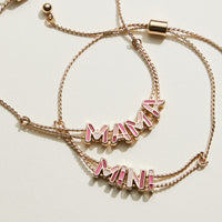 Mixed Colored Enamel Mama & Mini Bracelet Set | Mama Mini Jewelry