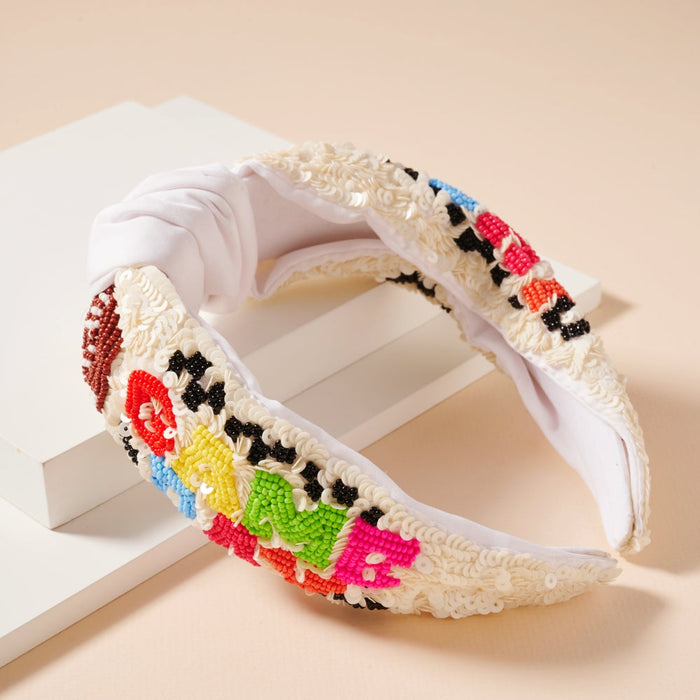 Multi Color Seed Bead Headband