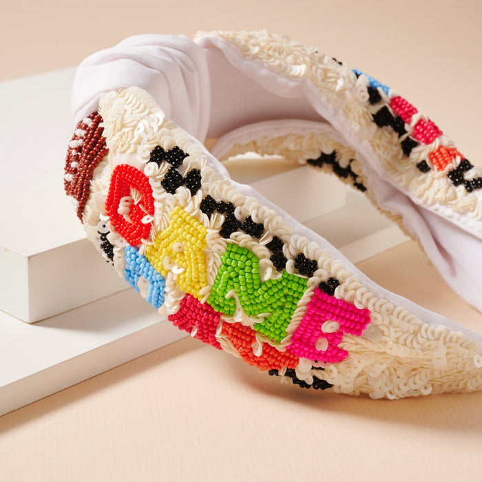 Multi Color Seed Bead Headband