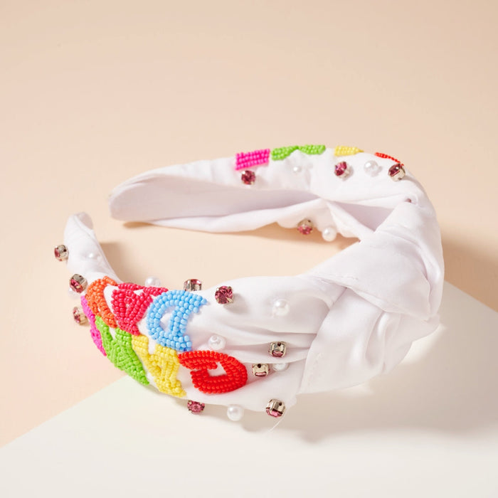 Game Day Seed Beaded Headband