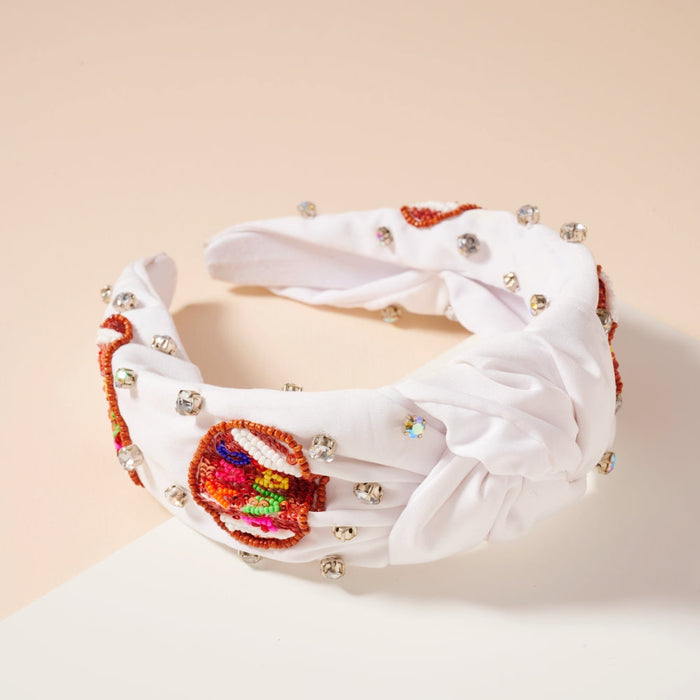 Game Day Seed Beaded Knotted Headband