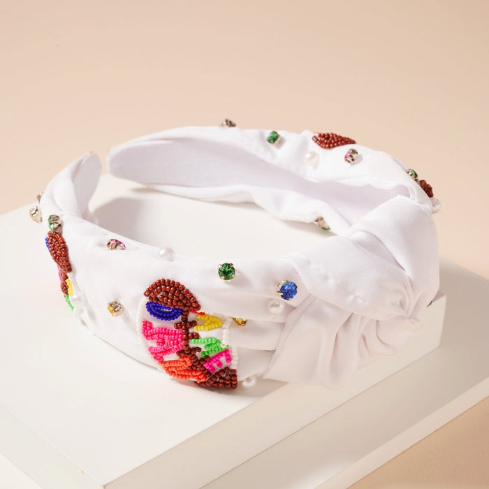 Rhinestones & Seed Beaded Knotted Headband