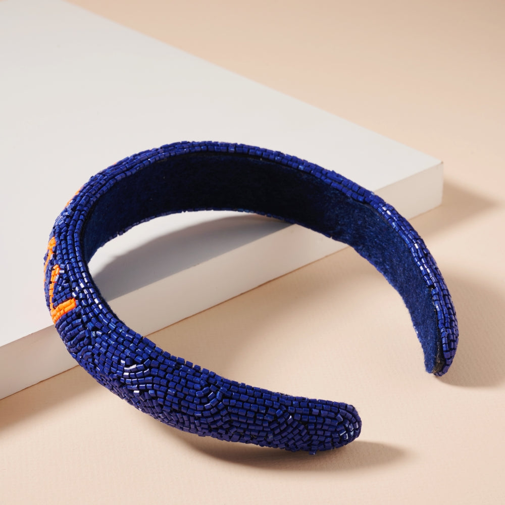 Game Day Seed Beaded Headband