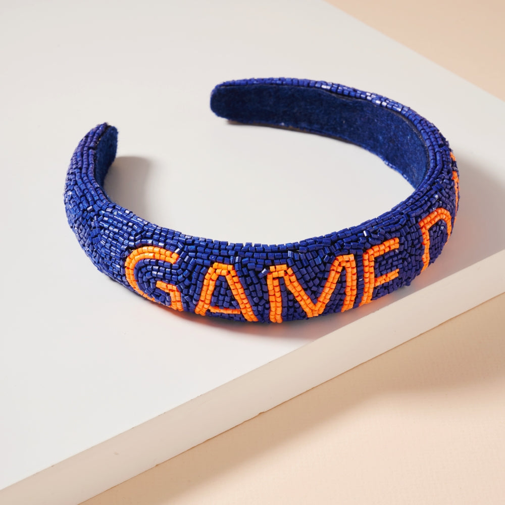 Game Day Seed Beaded Headband