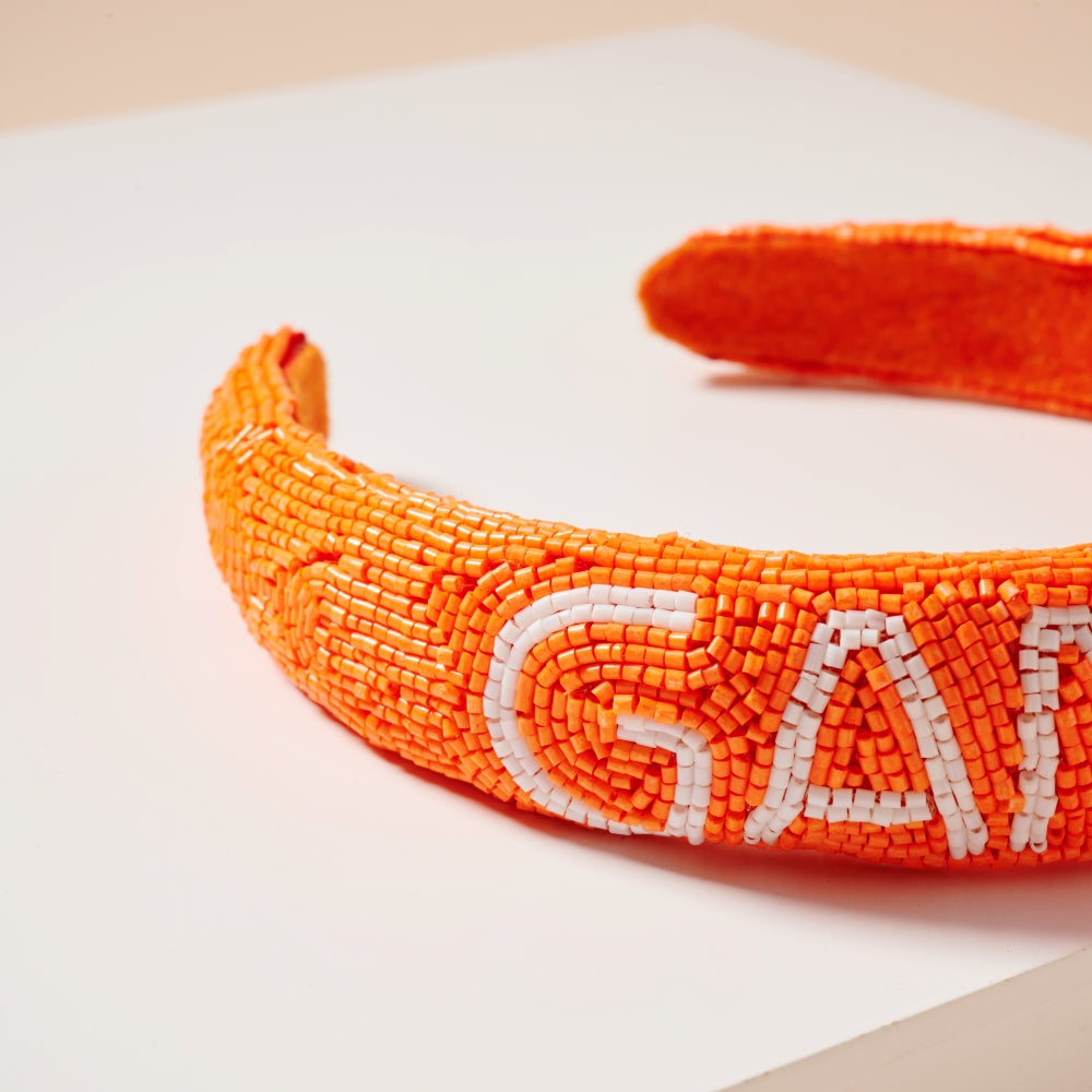 Game Day Seed Beaded Headband