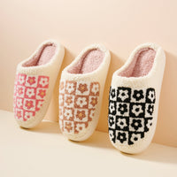 Sherpa Flower Color Block Home Slippers | Cozy Floral Slippers
