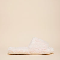 Open Toe Plain Fuzzy Slippers