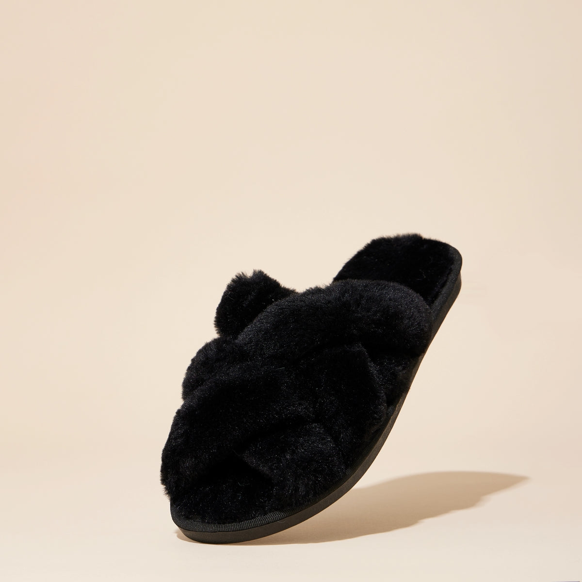 Open Toe Braided Fuzzy Slippers for Christmas Gift