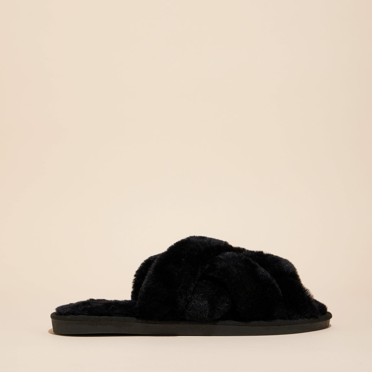 Open Toe Braided Fuzzy Slippers for Christmas Gift