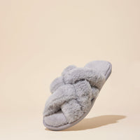 Open Toe Braided Fuzzy Slippers for Christmas Gift