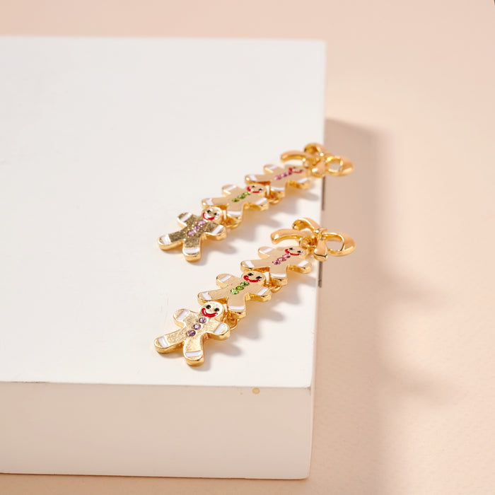 Christmas Gingerbread Men Dangling Earrings
