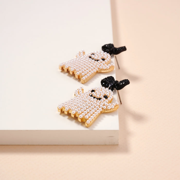 Halloween White Ghost Dangling Earrings