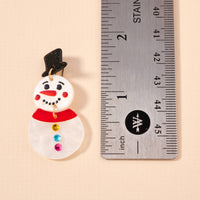 Christmas Snow Man Acetate Dangling Earrings