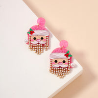 Christmas Santa Claus Rhinestoned Beard Stud Earrings