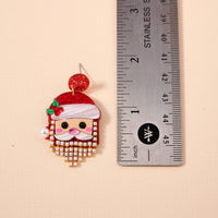 Christmas Santa Claus Rhinestoned Beard Stud Earrings