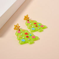 Christmas Tree with Stars Dangling Earrings