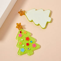 Christmas Tree with Stars Dangling Earrings