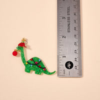 Christmas Dinosaur Dangling Earrings